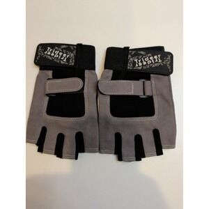 Trigger Point Fingerless Weightlifting Training Gloves Wrist Support Gray Black